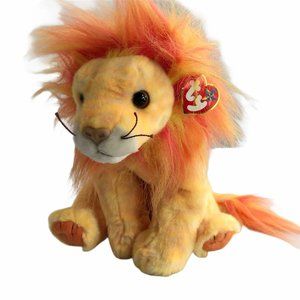 TY Beanie Baby 2000 "Bushy" Orange Yellow Lion